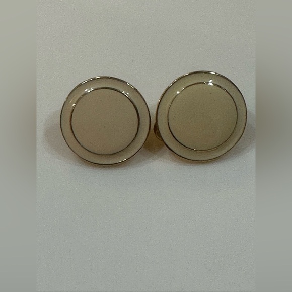 Monet Gold and Cream Earrings & 16”L Disc Necklace - Picture 8 of 9